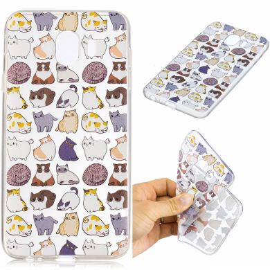 Силиконовый (TPU) чехол Deexe Pretty Glossy для Samsung Galaxy J4 2018 (J400) - Cat Pattern