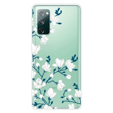 Силиконовый (TPU) чехол Deexe Pretty Things для Samsung Galaxy S20 FE (G780) - White Flowers