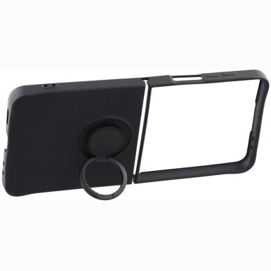 Силиконовый (TPU) чехол с кольцом Deexe Color Shell (FF) для Samsung Galaxy Flip 8 - Black
