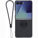Силиконовый (TPU) чехол с кольцом Deexe Color Shell (FF) для Samsung Galaxy Flip 8 - Black. Фото 1 из 5