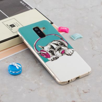 Силиконовый (TPU) Deexe LumiCase для Samsung Galaxy A6+ 2018 (A605) - Pug Wearing Headphone