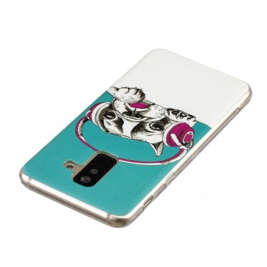 Силиконовый (TPU) Deexe LumiCase для Samsung Galaxy A6+ 2018 (A605) - Pug Wearing Headphone