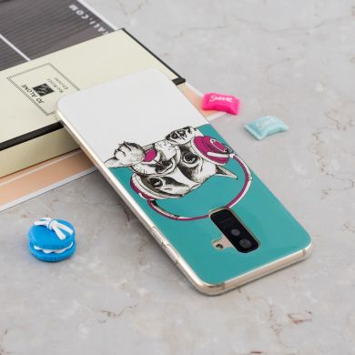 Силиконовый (TPU) Deexe LumiCase для Samsung Galaxy A6+ 2018 (A605) - Pug Wearing Headphone