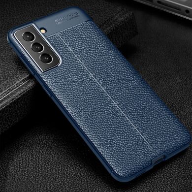 Защитный чехол Deexe Leather Cover для Samsung Galaxy S22 Plus - Blue