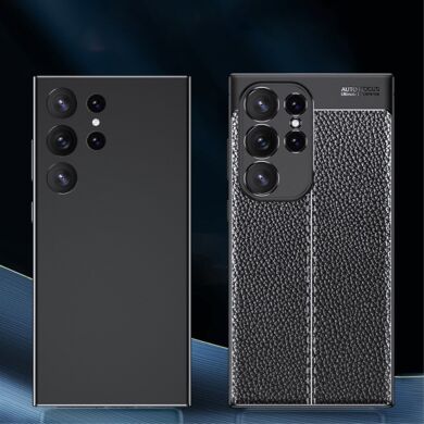 Захисний чохол Deexe Leather Cover для Samsung Galaxy S24 Ultra - Black