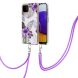 Захисний чохол Deexe Marble Flower для Samsung Galaxy A22 (A225) / M22 (M225) - Purple Flowers