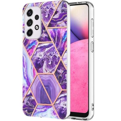 Защитный чехол Deexe Marble Pattern для Samsung Galaxy A33 (A336) - Dark Purple