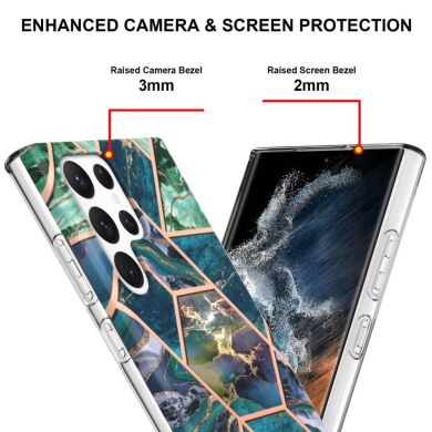 Защитный чехол Deexe Marble Pattern для Samsung Galaxy S23 Ultra - Dark Purple