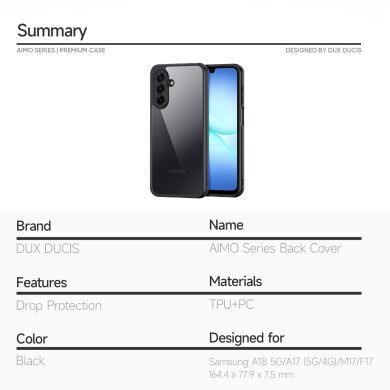 Захисний чохол DUX DUCIS Aimo Series (Clear) для Samsung Galaxy A17 (A175) - Black