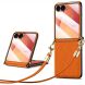 Защитный чехол SULADA Rhombus Leather для Samsung Galaxy Flip 8 - Orange. Фото 1 из 5