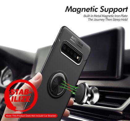 Захисний чохол UniCase Magnetic Ring для Samsung Galaxy S10 - Black / Red