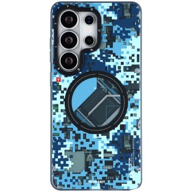 Захисний чохол YOUNGKIT Camouflage Circuit MagSafe для Samsung Galaxy S26 Ultra (S948) - Blue