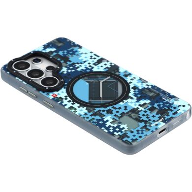 Захисний чохол YOUNGKIT Camouflage Circuit MagSafe для Samsung Galaxy S26 Ultra (S948) - Blue