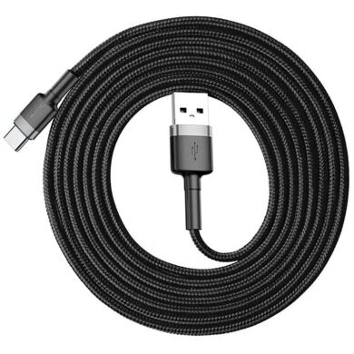 Кабель Baseus Cafule USB to Type-C (3A, 2m) CATKLF-CG1 - Black / Grey