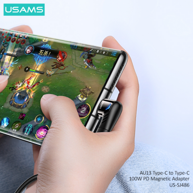 Переходник USAMS US-SJ486 AU13 Type-C to Type-C (100W) - Black