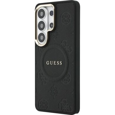 Защитный чехол Guess Saffiano Peony Embossed Ring MagSafe для Samsung Galaxy S26 Ultra (S948) GUHMS26LPSAMSECK - Black