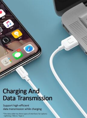 Мережевий зарядний пристрій USAMS T21 Travel Charger + кабель Type-C - White