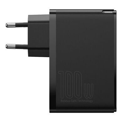 Мережевий зарядний пристрій Baseus GaN2 Pro Quick Charger 2C+2U (100W) + кабель Type-C to Type-C (100W, 1m) CCGAN2P-L01 - Black
