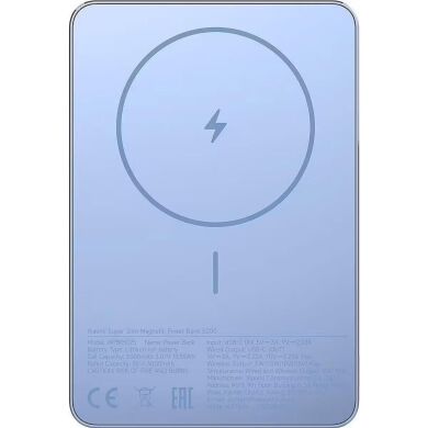 Внешний аккумулятор Xiaomi Super Slim Magnetic 15W (5000mAh) BHR08POGL - Blue