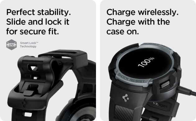 Защитный чехол Spigen (SGP) Rugged Armor Pro (FW) для Samsung Galaxy Watch 4 / 5 (44mm) - Charcoal Grey