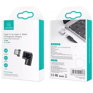 Переходник USAMS US-SJ486 AU13 Type-C to Type-C (100W) - Black
