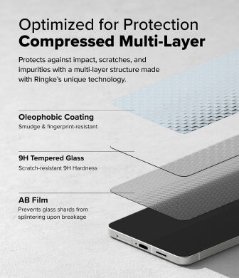 Комплект захисних стекол (2шт) Ringke Easy Slide Tempered Glass для Samsung Galaxy S25 Edge (S937) 8800293854470