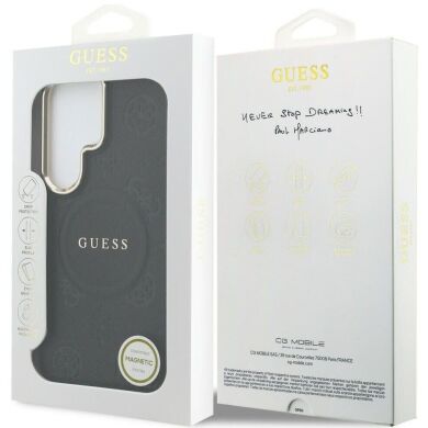 Защитный чехол Guess Saffiano Peony Embossed Ring MagSafe для Samsung Galaxy S26 Ultra (S948) GUHMS26LPSAMSECK - Black