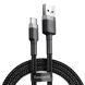 Кабель Baseus Cafule USB to Type-C (3A, 2m) CATKLF-CG1 - Black / Grey. Фото 1 из 18