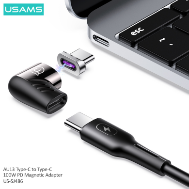 Переходник USAMS US-SJ486 AU13 Type-C to Type-C (100W) - Black