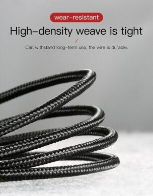 Кабель Baseus Cafule USB to Type-C (3A, 2m) CATKLF-CG1 - Black / Grey