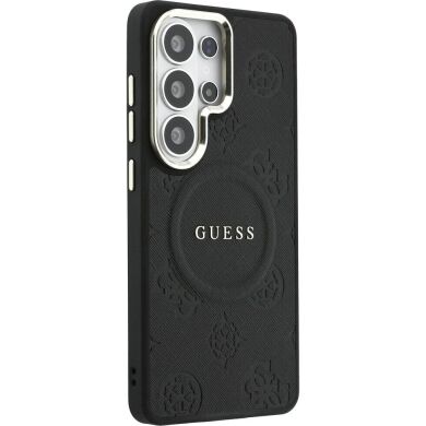 Защитный чехол Guess Saffiano Peony Embossed Ring MagSafe для Samsung Galaxy S26 Ultra (S948) GUHMS26LPSAMSECK - Black
