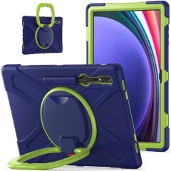 Защитный чехол Deexe Hand Grip для Samsung Galaxy Tab S9 Ultra (X910/916) - Blue / Yellowgreen