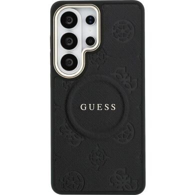 Защитный чехол Guess Saffiano Peony Embossed Ring MagSafe для Samsung Galaxy S26 Ultra (S948) GUHMS26LPSAMSECK - Black