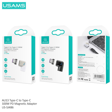 Переходник USAMS US-SJ486 AU13 Type-C to Type-C (100W) - Black