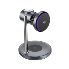 Беспроводное зарядное устройство для WiWU Wi-W041 Space Station 3 in 1 Qi2 (25W) - Black