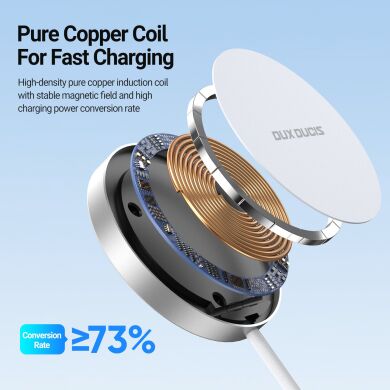 Беспроводное зарядное устройство DUX DUCIS H1 Magnetic Wireless Charger Qi2.2 (25W) - White