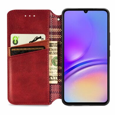 Чехол Deexe Rhombus Wallet для Samsung Galaxy A05 (A055) - Red