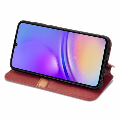 Чехол Deexe Rhombus Wallet для Samsung Galaxy A05 (A055) - Red