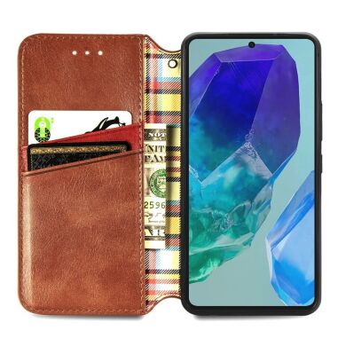 Чохол Deexe Rhombus Wallet для Samsung Galaxy A16 (A165) - Brown