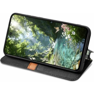 Чохол Deexe Rhombus Wallet для Samsung Galaxy S26 FE - Black