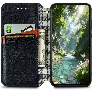 Чохол Deexe Rhombus Wallet для Samsung Galaxy S26 FE - Black