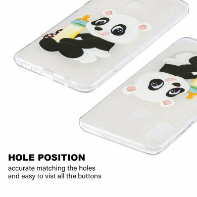 Силіконовий (TPU) чохол Deexe Pretty Glossy для Samsung Galaxy A30 (A305) / A20 (A205), Panda Holding a Bottle