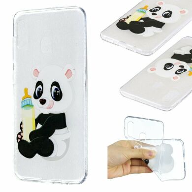 Силіконовий (TPU) чохол Deexe Pretty Glossy для Samsung Galaxy A30 (A305) / A20 (A205), Panda Holding a Bottle