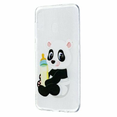 Силіконовий (TPU) чохол Deexe Pretty Glossy для Samsung Galaxy A30 (A305) / A20 (A205), Panda Holding a Bottle