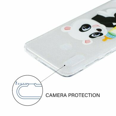 Силіконовий (TPU) чохол Deexe Pretty Glossy для Samsung Galaxy A30 (A305) / A20 (A205), Panda Holding a Bottle