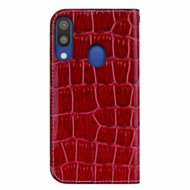 Чехол-книжка Deexe Glittery Crocodile для Samsung Galaxy A40 (А405) - Red