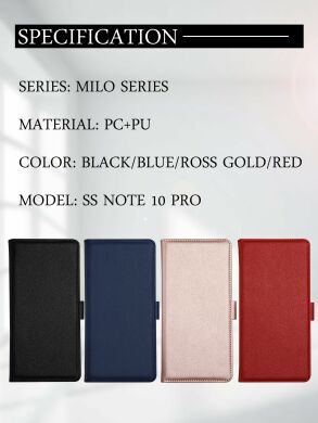 Чехол-книжка DZGOGO Milo Series для Samsung Galaxy Note 10+ (N975) - Red