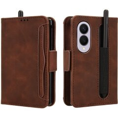 Чехол-книжка с карманами Deexe Wallet Stand (Pencil Slot) для Samsung Galaxy Fold 8 - Brown