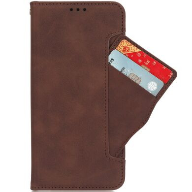Чехол-книжка с карманами Deexe Wallet Stand (Pencil Slot) для Samsung Galaxy Fold 8 - Brown