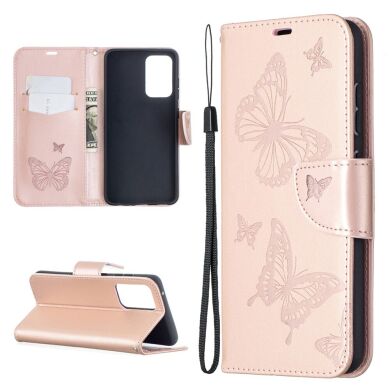 Чехол UniCase Butterfly Pattern для Samsung Galaxy A52 (A525) / A52s (A528) - Rose Gold